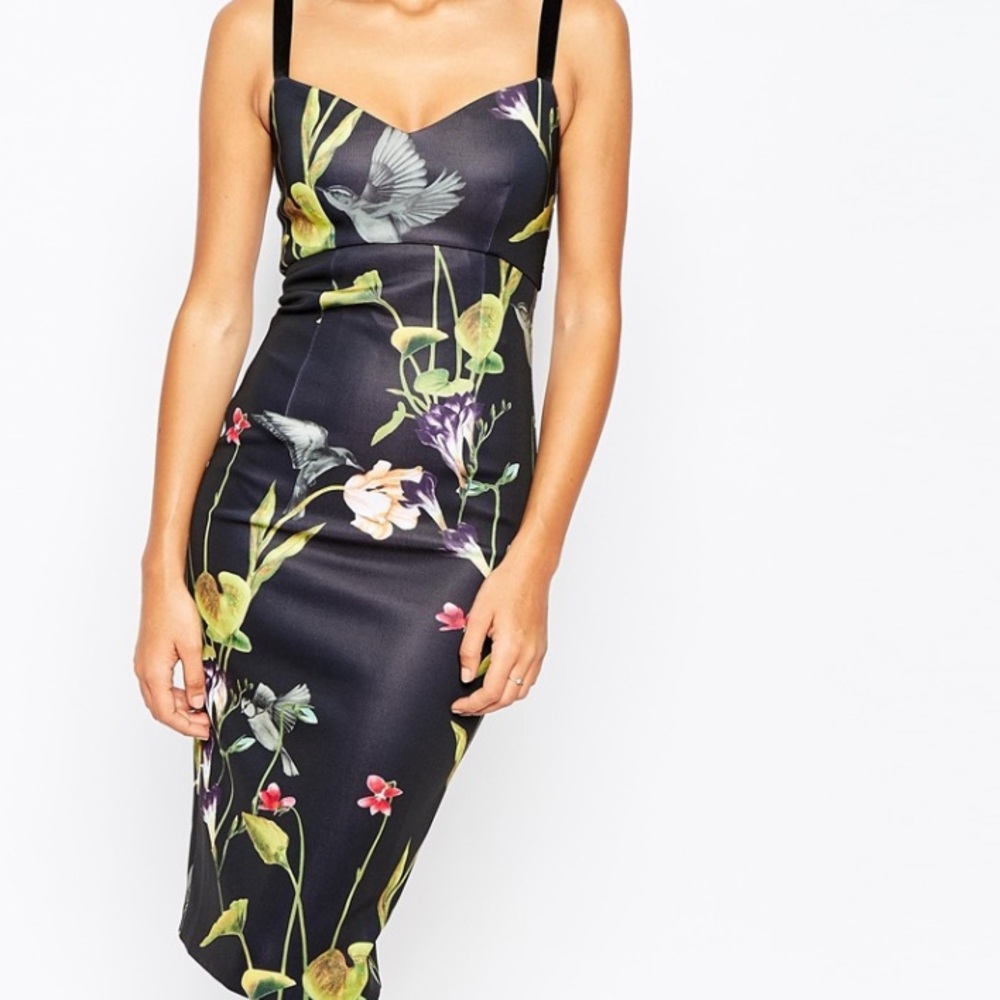 Ted Baker Floral Midi Dress like new